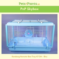 PnP SKYBOX - Iron Hamster Cage PetsNPlants.Id 47 cm biru