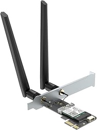 WiFi 6E AX210 PCIe WiFi Network Card BT5.3 for Desktop PC, Tri-Band 6Ghz/5.8GHz/2.4GHz Wireless Adap