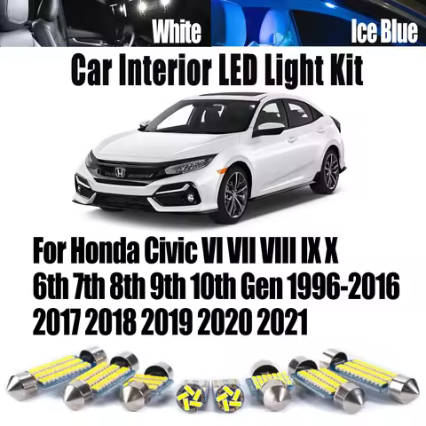 For Honda Civic VI VII VIII IX X 6th 7th 8th 9th 10th Gen 1996- 2019 2020 2021 LED Interior Map Dome