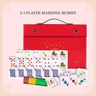 OutdoorDepot 3Player 4Player Mahjong Rummy Lami Poker Full White Set Alphapet Mahjong Board