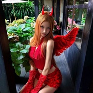 Evil Cupid~Halloween Red Devil Angel Feather Wings Set Cos Dress Up Photo Props Accessories 8.31