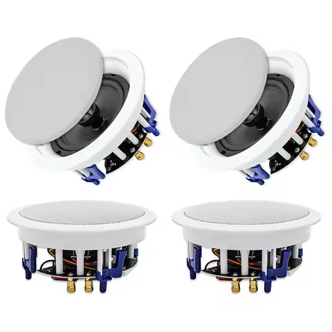 Herdio 4PCS Home Wall In Ceiling Speakers Full-Range 640W 6.5" BT Loudspeakers Stereo Audio Speaker 