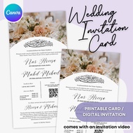 Wedding Invitation Card Template | Canva | Kad Jemputan Kahwin | Photo & Video | WI004