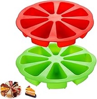 2 Pcs Silicone Cake Scone Pan,Triangle 8 Cavity Pizza Cake Panfor for Cornbread Brownies Muffins Che