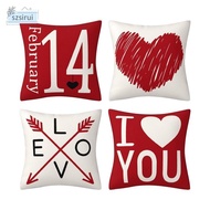 [szsirui] 4Pcs Valentines Day Pillow Covers with Love Heart for Car Wedding Decoration B