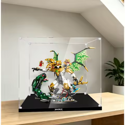 Suitable for Lego 71872 Ultra Dragon Battle Acrylic Display Case 71872 Dust Proof Clear Storage (Exc