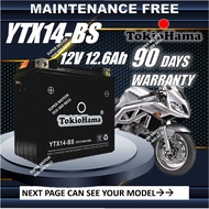 YTX14-BS YTX14 MONFA BATTERY YAMAHA RS RAPTOR / HONDA TRX300 400 500 / SUZUKI LT-A400 / BMW R1200-RS