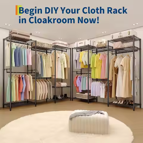 Garvee 5-Rod Simple Coat and Hat Rack Bedroom Dormitory Multi-functional Hanger Rack 76.5" H Holds u