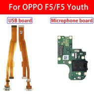 For OPPO F5 Youth USB charging board PORT Dock Jack Plug Socket With Microphone Replacement Parts