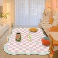 IMELON Checkerboard Carpet Living Room Imitation Cashmere Carpet Paving Apartment Bedroom online cel