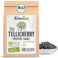 Tellicherry Pepper Organic (250g) All Black from Achterhof (1st variety TGSEB) Selected Peppercorns from India