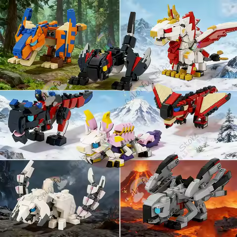 RPG Series Game Building Blocks Monster Huntsman Figures Valstrax Mizutsune Nargacuga Arkveld DIY Mo