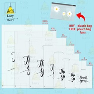 white thank you plastic bag 97~100 pcs per pak for packing give