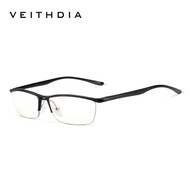 VEITHDI Aluminum magnesium alloy half frame eyeglass frame mens small frame square simple comfortabl