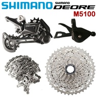 Shimano M5100กลุ่ม Deore 4ชิ้น MTB 11ชุดเปลี่ยนเกียร์ความเร็ว M5100 M5120ด้านหลัง Derailleur เทปคาสเ