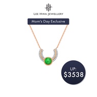 [Mom's Day Exclusive] Lee Hwa Jewellery Jade Diamond Cresent Necklace