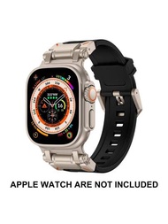 1 條黑色錶帶,帶鈦連接器,explorer Mech 風格,兼容 Apple Watch 錶帶 49/45/44/42 毫米連接器