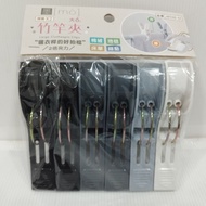 [Spring Hardware Department Store] JW0966-6A Ink Double Spring Bamboo Pole Clip Large 6 Pcs Clothesp