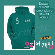 SQUIDD GAME HOODIE 456 CUSTOM NO PLAYER UNISEX PREMIUM KDRAMA JACKET/RLETING