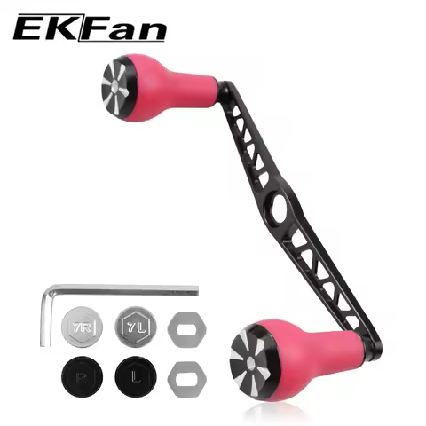 Ekfan Series Fishing 140MM Alloy Alluminum Handle TPE Material Knob For SHI & DAI Baitcasting Reel T
