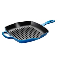 LE CREUSET square steak pan spread cake pan frying pan enamelled cast iron pan straining oil stripe 
