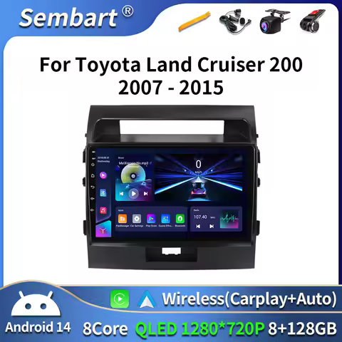 QLED 4G 8Core Android 16 CarPlay Car Multimedia For Toyota Land Cruiser 200 V8 2007-2015 GPS Radio A
