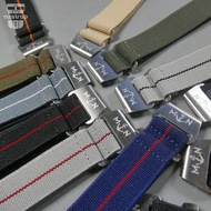 NZ Strap MN Strap Marine Nationale Elastic Nylon Strap Premium Watch Size 18, 20, 22mm [MN]