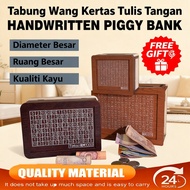 Wooden Savings Money Box🔥Numbered Slots for Goal Tracking, High-Quality Build, Top Seller for Easy S