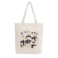 Túi Tote Vải Canvas Mộc GINKO có dây kéo khóa ( túi con ) from basic In Hình Yoga M85