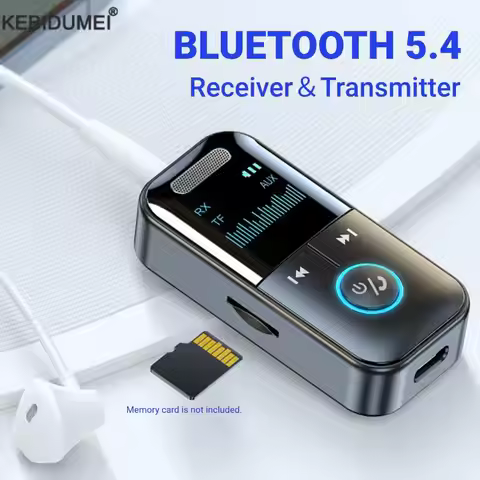 4 in 1 Bluetooth 5.4 Audio Receiver Transmitter 3.5MM AUX TF Card Stereo Music Mic Wireless Adapter