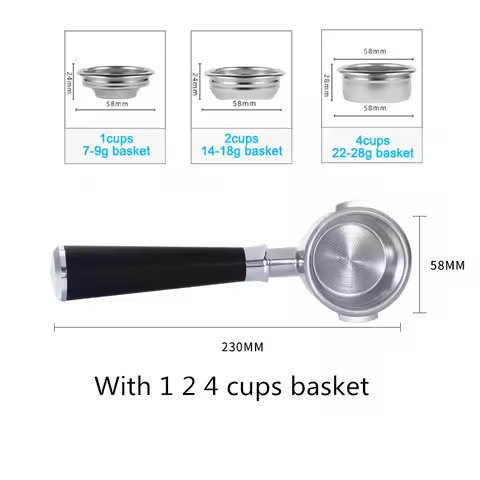 Expobar E61 58MM Naked Portafilter Wood Coffee Machine Bottomless Filter Portafilter Universal Rocke