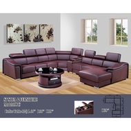 L shape Corner Sofa set with arm box casa leather and coffee table