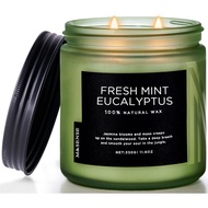 M&SENSE Eucalyptus & Mint Home Scented Candles, 11.6oz Organic Non Toxic Soy Candle, 70-Hour Long Bu