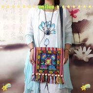 EMIL Women Shoulder Bag, Vintage Hmong Tribal Ethnic Message Bag, Thai Indian Boho Fashion Tassels T