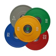 Colored Rubber Barbell Plates 5KG - 25KG CPU Competition Bumper Olympic Weight Plates 5cm Hole Deadl