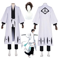 Anime Bleach Aizen Sousuke Cosplay Costume with Wig Set & Robe Kimono Outfit