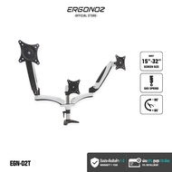 ERGONOZ ขาตั้งจอคอม  แขนจับจอ  ขาตั้งจอ  ขาตั้งจอคอมพิวเตอร์ Monitor Arm  3 จอ  (รุ่น EGN-02T) สีขาว