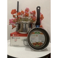 Elmich Trimax XR EL-3841 seamless stainless steel pot size 20cm + FREE PAN 16cm