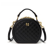 กระเป๋าสะพายข้างทรงกลมขนาดเล็กสุดหรูสำหรับผู้หญิง Clever&Ketch กระเป๋าสะพายข้างแบบลำลองสไตล์ย้อนยุคแ