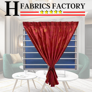 💝H FABRICS FACTORY💝 [LAGENDA#8] Corak Langsir Daun - Merah🌺Red Curtain Pattern Leeves Thick Fabric G
