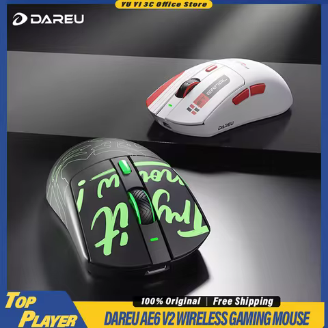 DAREU AE6 V2 PRO Tri Mode Gaming Esports Mouse Nordic 54L15 P3950 Chip Dual 8K Polling Rate 100M Cli
