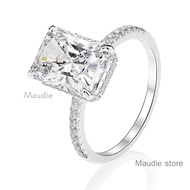 5ct Real Moissanite Diamond Radiant Cut Women Ring 100% S925 Sterling Silver 8*11mm Sparkle Ring for
