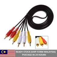 Gold-Plated 3 RCA to 3 RCA AV Audio Video Cable Male to Male 1.5M/3M/5M/10M Audio Composite extensio