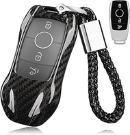 T-carbon Carbon Fiber Car Key Fob Cover Compatible with Mercedes Benz E Class C300 CLA GLB CLS580 GL