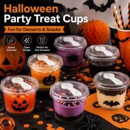 15/150pcs Round Dessert Cups, 5Oz Each (50 Cups And 50 Lids And 50 Spoons), Perfect For Halloween/Ch