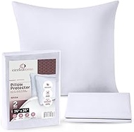 CIRCLESHOME Euro Pillow Protector 100% Cotton, Breathable & Hypoallergenic Square Pillow Covers, Eur