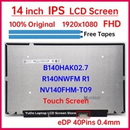 14" Touch Screen B140HAK02.7 R140NWFM R1 NV140FHM-T09 LCD Display Matrix Panel Replacement 1920x1080