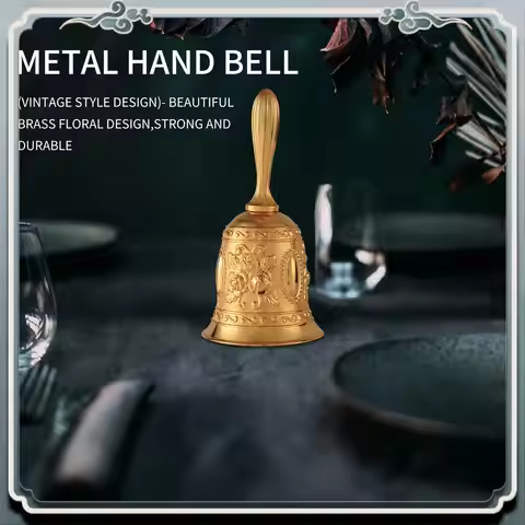 AC76-Hand Bell, Metal Tone Ring Alarm Hand Hold Service Call Bell Desktop Bell Tea Dinner Bell Game 
