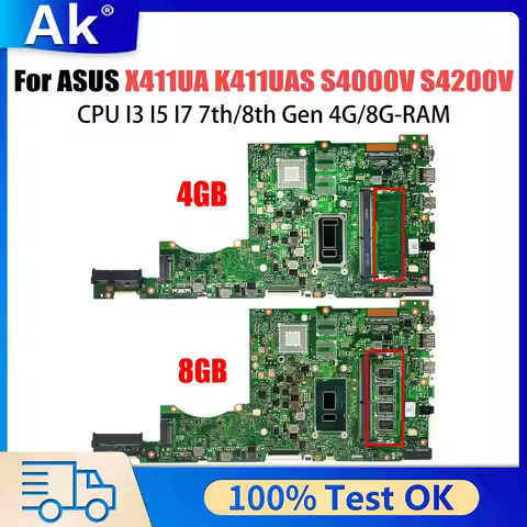 REV 2 2 REV 3 0 REV 3 1 For ASUS X411UA Laptop Motherboard i3-7020U i3-8130U i5-8250U RAM 4G 60NB0GF
