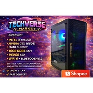 Gaming PC Intel i5 10600K GTX 1660 Ti 6GB | 16GB RAM 960GB SSD | WiFi 6 Bluetooth | Budget Gaming De